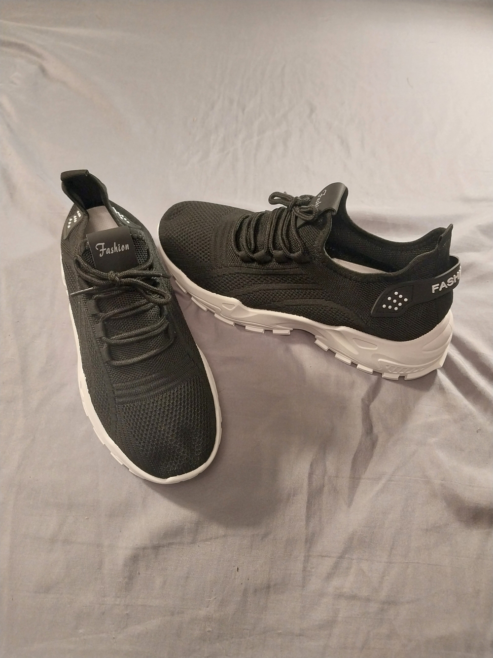 Athletic Fashion Mesh Sneakers in Black & White #331